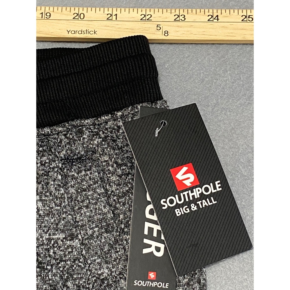 Southpole Mens Big and Tall Jogger Sweatpants Marled Grey Black Fleece 5XB NEW - Picture 4 of 10